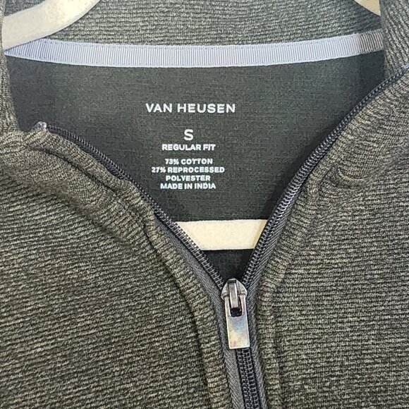 Van Heusen Green Black Pullon Cotton Reprocessed Poly LS Regular Fit Sweater SM - Picture 9 of 16